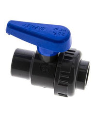 PVC 2-way Ball Valve Single Union 20 mm Socket EPDM