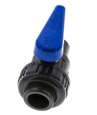 PVC 2-way Ball Valve Single Union 20 mm Socket EPDM