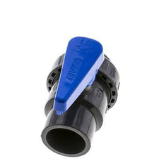 PVC 2-Wege-Kugelhahn 1fach Überwurfmutter 40 mm Buchse EPDM