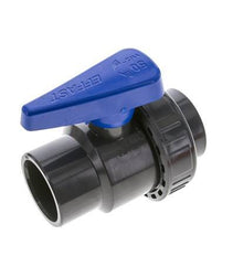 PVC 2-Wege-Kugelhahn 1fach Überwurfmutter 50 mm Buchse EPDM