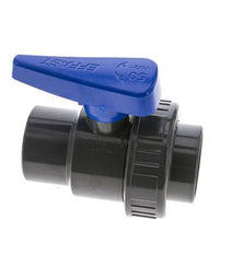 PVC 2-Wege-Kugelhahn 1fach Überwurfmutter 50 mm Buchse EPDM
