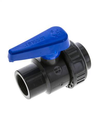 PVC 2-way Ball Valve Single Union Rp 1'' EPDM