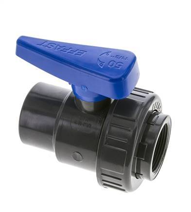 PVC 2-way Ball Valve Single Union Rp 1 1/2'' EPDM