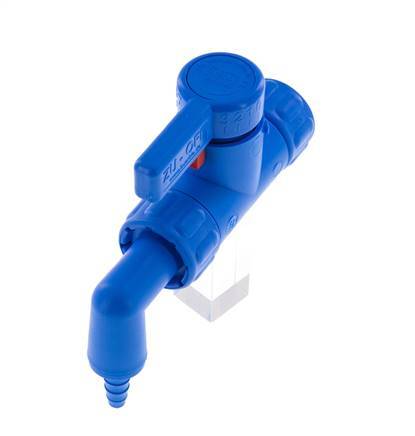 PP 2-way Ball Valve G 3/4'' 6x10mm Hose Barbs