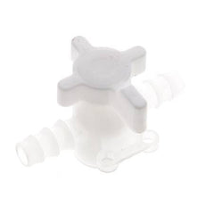 PVDF 2-way Ball Valve 3/8'' (9 mm) Hose Barbs