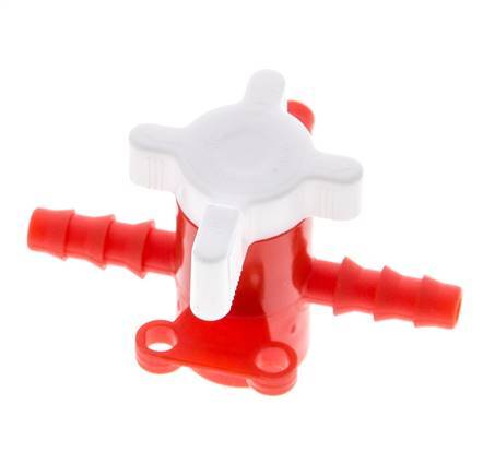 PE 3-way Ball Valve 1/4'' (6 mm) Hose Barbs