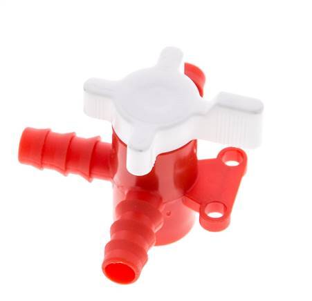 PE 3-way Ball Valve 3/8'' (9 mm) Hose Barbs