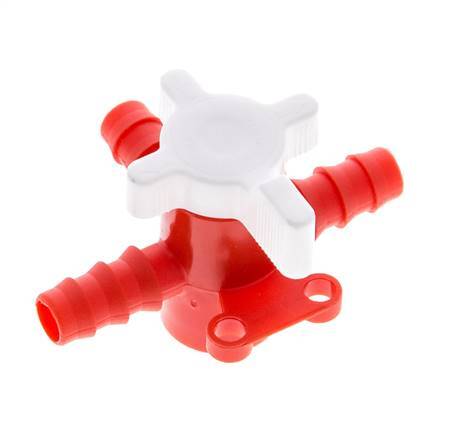 PE 3-Wege-Kugelhahn 3/8'' (9 mm) Schlauchverschraubungen