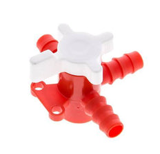 PE 3-Wege-Kugelhahn 3/8'' (9 mm) Schlauchverschraubungen