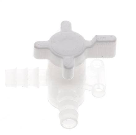 PVDF 3-way Ball Valve 3/8'' (9 mm) Hose Barbs