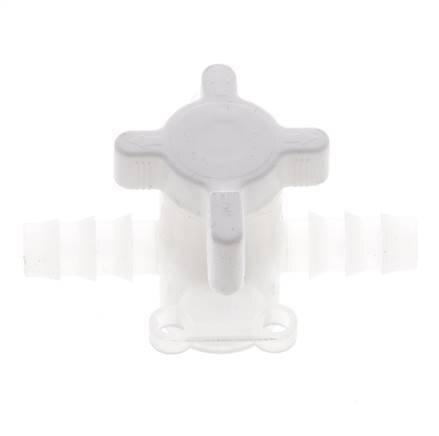 PVDF 3-Wege-Kugelhahn 3/8'' (9 mm) Schlauchverschraubungen