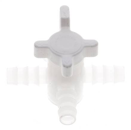 PVDF 3-Wege-Kugelhahn 3/8'' (9 mm) Schlauchverschraubungen