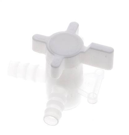 PVDF 3-way Ball Valve 10 mm Hose Barbs
