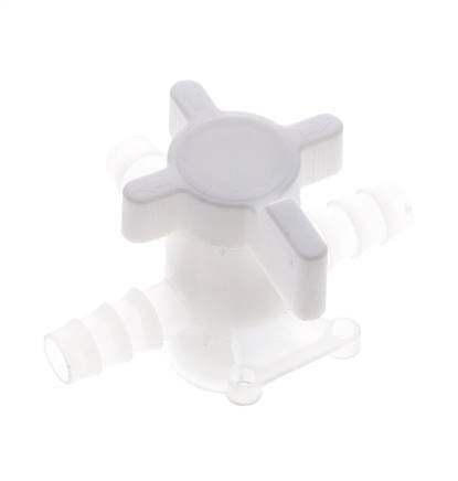 PVDF 3-Wege-Kugelhahn 10 mm Schlauchverschraubungen