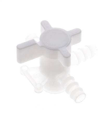 PVDF 3-Wege-Kugelhahn 10 mm Schlauchverschraubungen