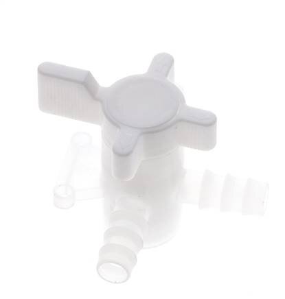 PVDF 3-Wege-Kugelhahn 10 mm Schlauchverschraubungen