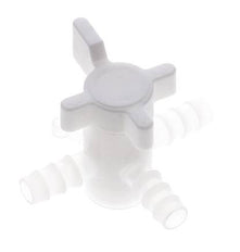 PVDF 3-Wege-Kugelhahn 10 mm Schlauchverschraubungen