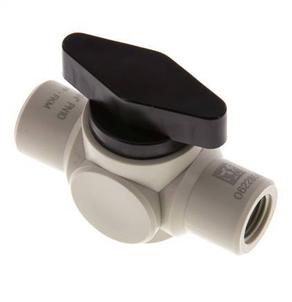 PP 2-way Ball Valve G 1/4'' FKM Vacuum