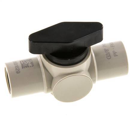 PP 2-Wege-Kugelhahn G 3/8'' FKM Vakuum