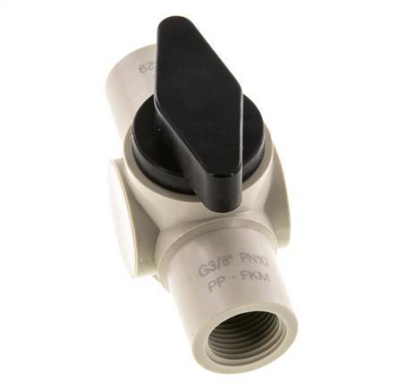 PP 2-Wege-Kugelhahn G 3/8'' FKM Vakuum