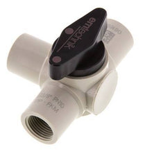 PP 3-way Ball Valve G 3/8'' FKM Vacuum