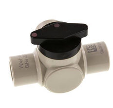 PP 3-way Ball Valve G 1/2'' FKM Vacuum