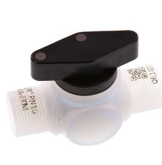 PFA 3-way Ball Valve G 1/4'' FKM Vacuum