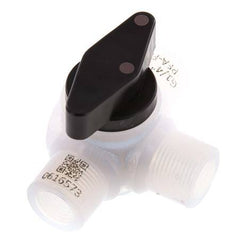 PFA 3-way Ball Valve G 1/4'' FKM Vacuum