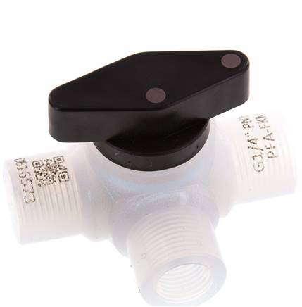 PFA 3-Wege-Kugelhahn G 1/4'' FKM Vakuum