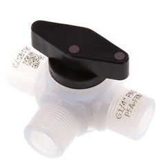 PFA 3-Wege-Kugelhahn G 1/4'' FKM Vakuum