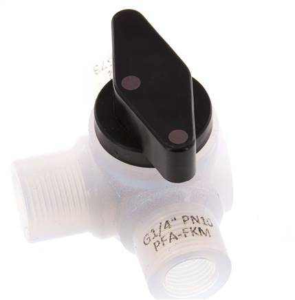 PFA 3-Wege-Kugelhahn G 1/4'' FKM Vakuum
