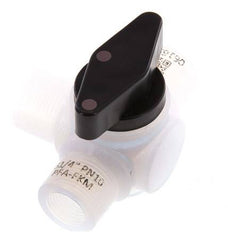 PFA 3-Wege-Kugelhahn G 1/4'' FKM Vakuum