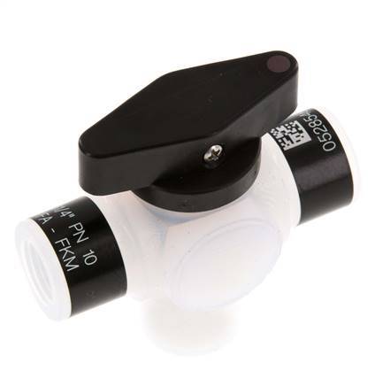 PFA 3-Wege-Kugelhahn G 1/4'' FKM Vakuum