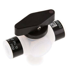 PFA 3-Wege-Kugelhahn G 1/4'' FKM Vakuum