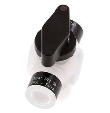 PFA 3-Wege-Kugelhahn G 1/4'' FKM Vakuum