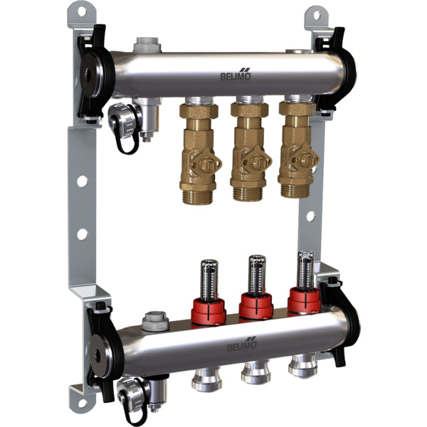 Belimo Verteiler 3 X Zonenventile 24VAC/DC 75s MP-Bus 1Nm IP40 Klemme EM-ECQ-03F/CQ24A-MPL-T