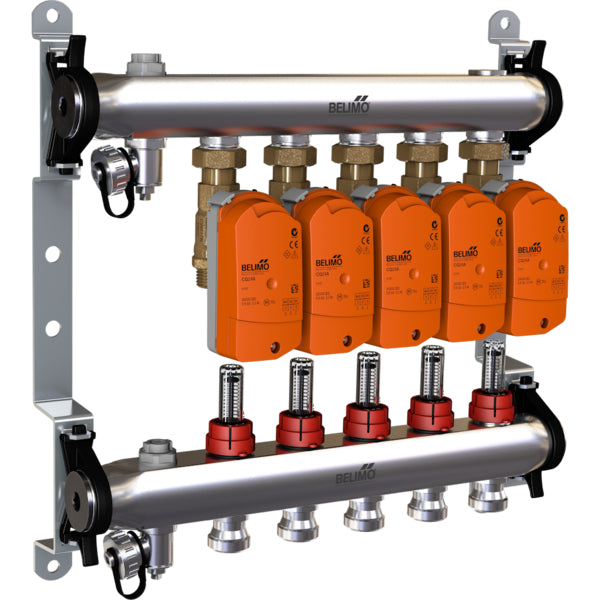 Belimo Verteiler 5 X Zonenventile 24VAC/DC 75s MP-Bus 1Nm IP40 Klemme EM-ECQ-05F/CQ24A-MPL-T
