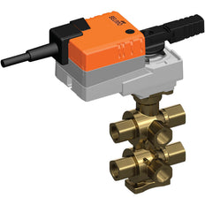 Belimo 6-Wege Regelventil Rp1/2 Kvs0.4 24VAC/DC 90s BACnet/Modbus 5Nm IP40 R3015-P4-P4-B2/VLR24A-LP1