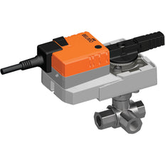 Elektrischer 3-Wege-Kugelhahn Rp1/2'' Messing EPDM 5,5m3/h 40bar/580psi 24 V AC/DC