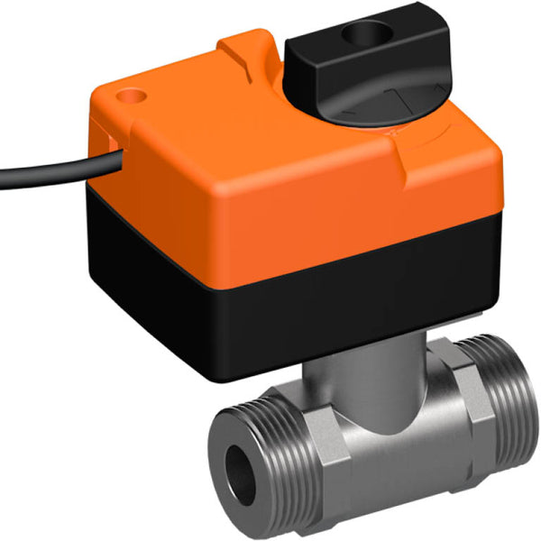 Elektrischer Kennzeichnungskugelhahn G1'' Außengewinde Messing EPDM 1m3/h 40bar/580psi 24 V AC/DC