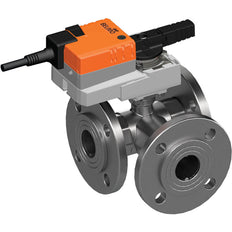 Belimo 3-Wege Kugelhahn DN32 Flansch Kvs31 24VAC/DC 90s 2/3-Punkt 10Nm IP54 R7040R-B3/NR24A