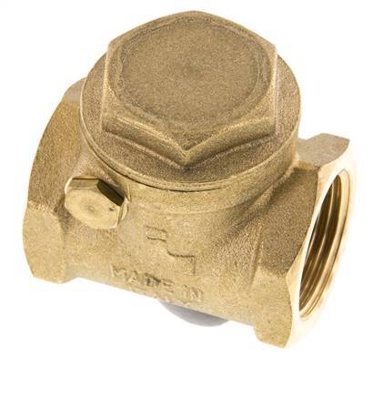 G 1'' Brass Swing Check Valve 12 bar (174 psi) Metal Seal