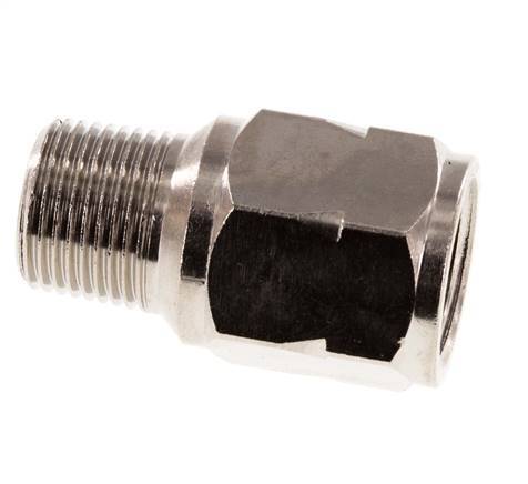 R/Rp 3/8'' M/F Mini Check Valve Nickel-Plated Brass 10 bar (145 psi) NBR No Spring