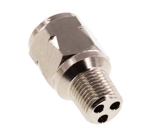 R/Rp 1/8'' M/F Mini Check Valve Nickel-Plated Brass 10 bar (145 psi) FKM No Spring