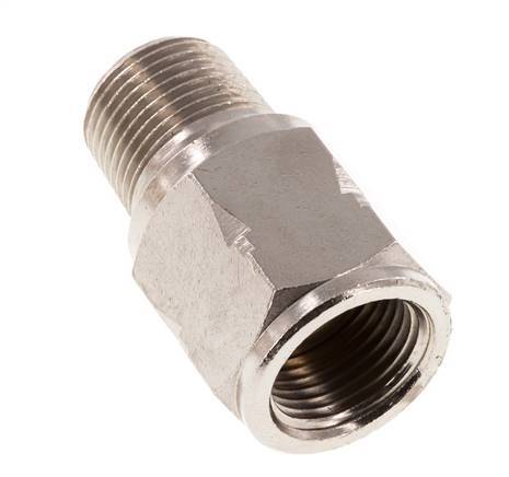 R/Rp 3/8'' M/F Mini Check Valve Nickel-Plated Brass 10 bar (145 psi) FKM No Spring