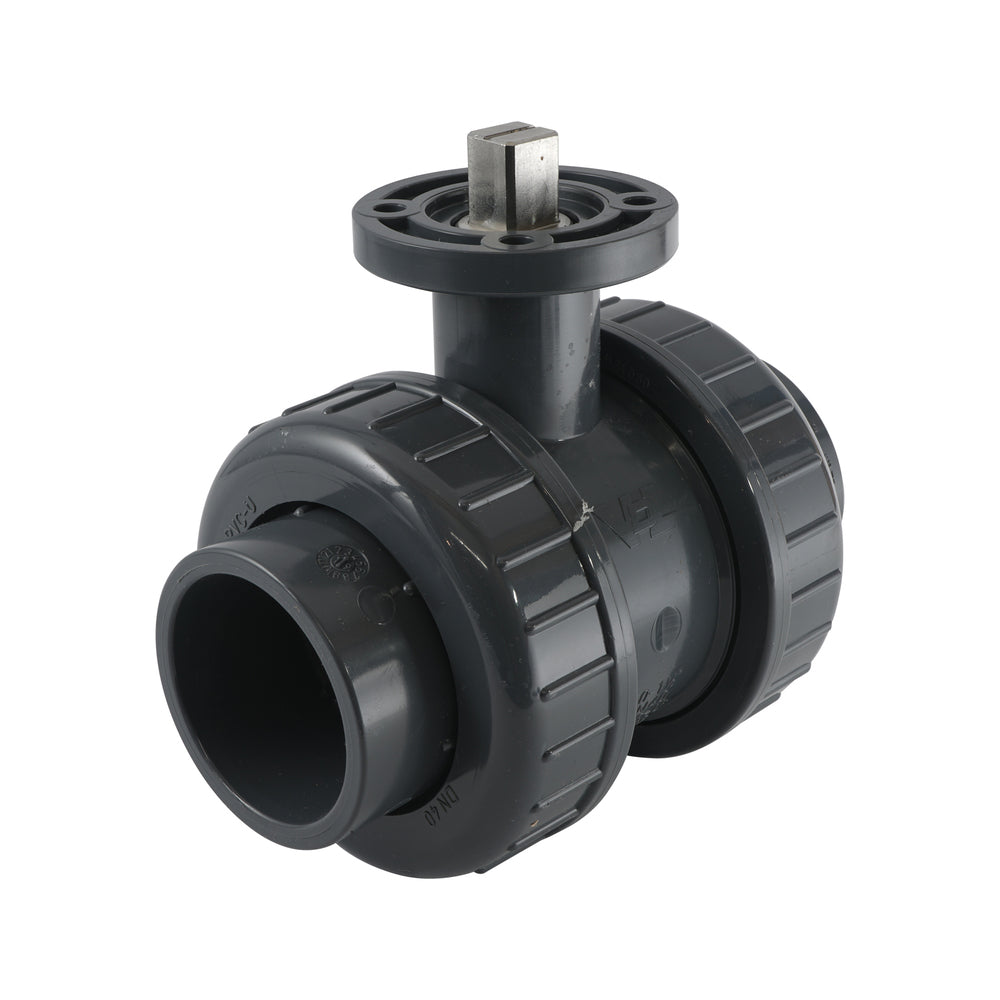 50mm 2-Wege PVC-Kugelhahn ISO-Top Muffe - 614 - VDL