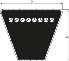 Classic Imperial V-belt Z37 10x6 Li-940mm Ld-962mm DIN 2215
